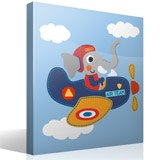 Adesivi per Bambini: Pilota di aeroplano elefante 4