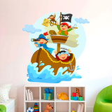 Adesivi per Bambini: Pirati che navigano in barca 6