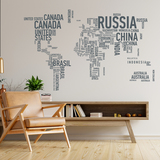 Adesivi Murali: Mappa del mondo tipografica 4