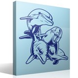 Adesivi Murali: 4 delfini sul fondo del mare 3