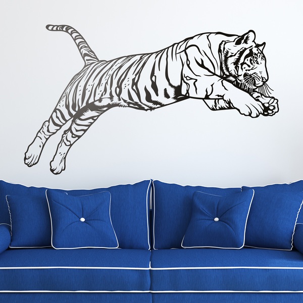Adesivi Murali: La tigre del Bengala salta 0