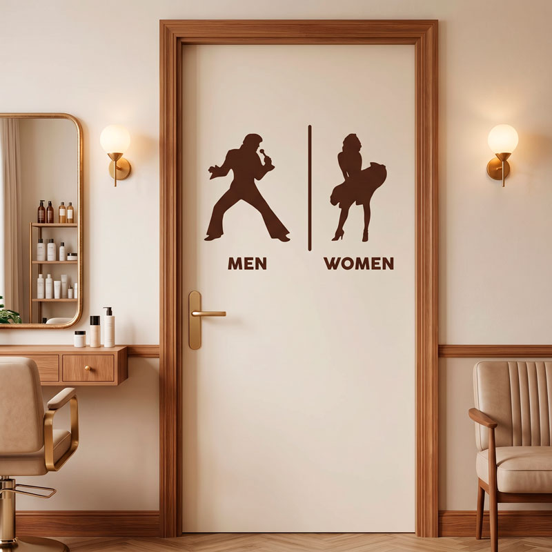 Segnaletica bagni Elvis Marylin Inglese 8/12