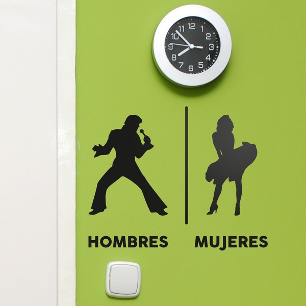 Adesivi Murali: Elvis Marilyn segno WC spagnolo