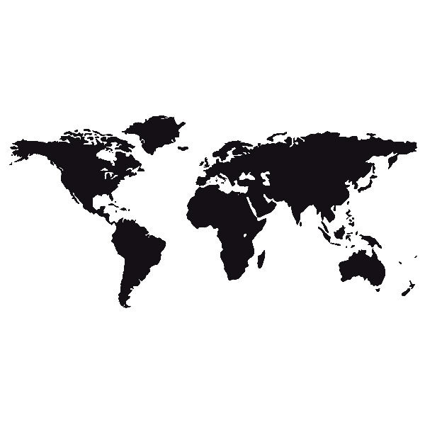 Adesivi Murali: Mappa del mondo - Silhouette