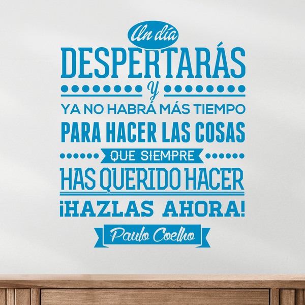 Adesivi Murali: Un día despertarás... Paulo Coelho