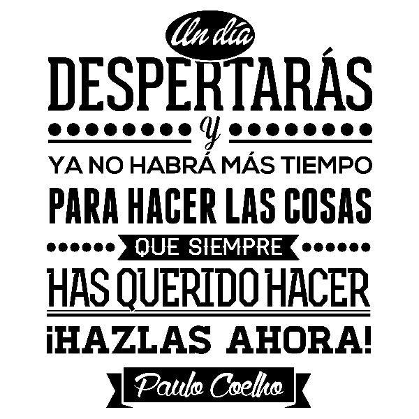 Adesivi Murali: Un día despertarás... Paulo Coelho