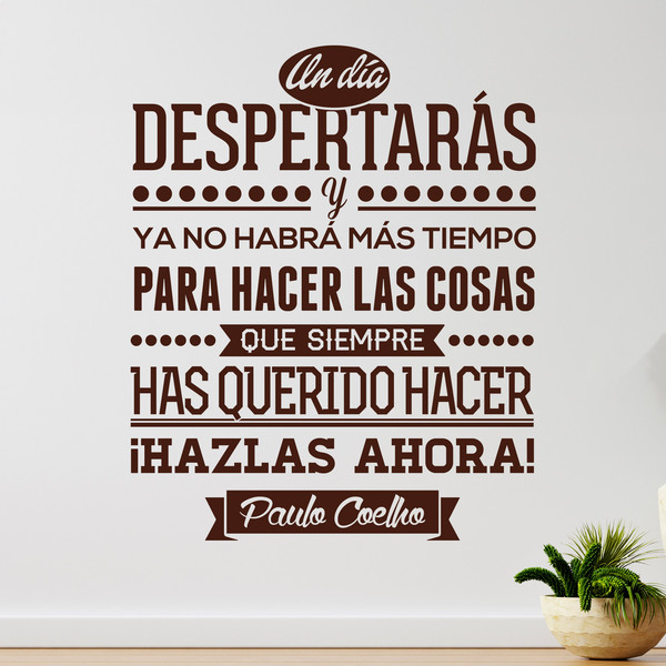 Adesivi Murali: Un día despertarás... Paulo Coelho