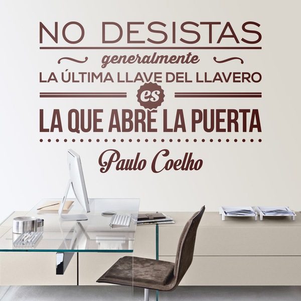 Adesivi Murali: No desistas - Paulo Coelho