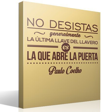 Adesivi Murali: No desistas - Paulo Coelho