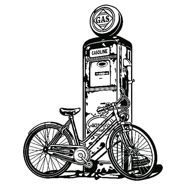 Adesivi Murali: Bicicletta pompa del carburante