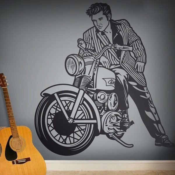 Adesivi Murali: Elvis Presley e moto