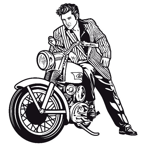 Adesivi Murali: Elvis Presley e moto