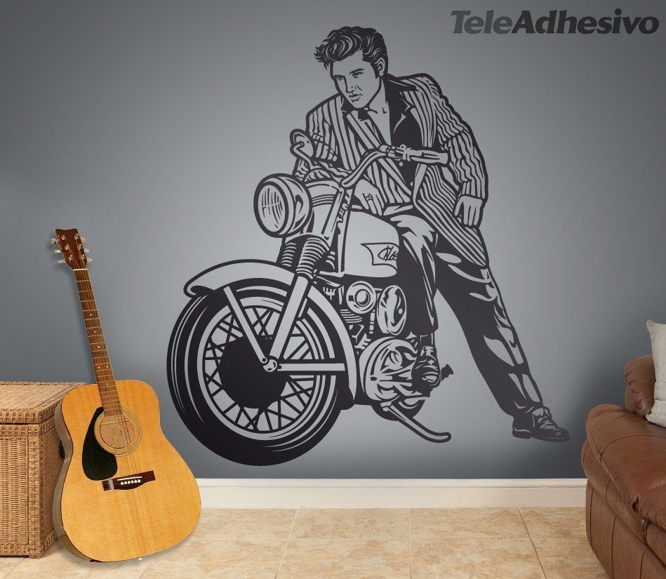Adesivi Murali: Elvis Presley e moto