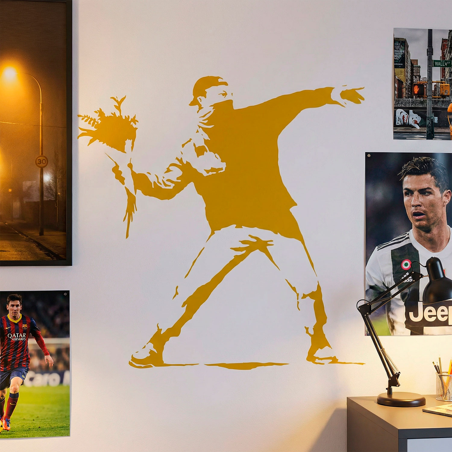 Adesivi Murali: Banksy Fiore protesta Lanciare