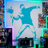 Adesivi Murali: Banksy Fiore protesta Lanciare 15