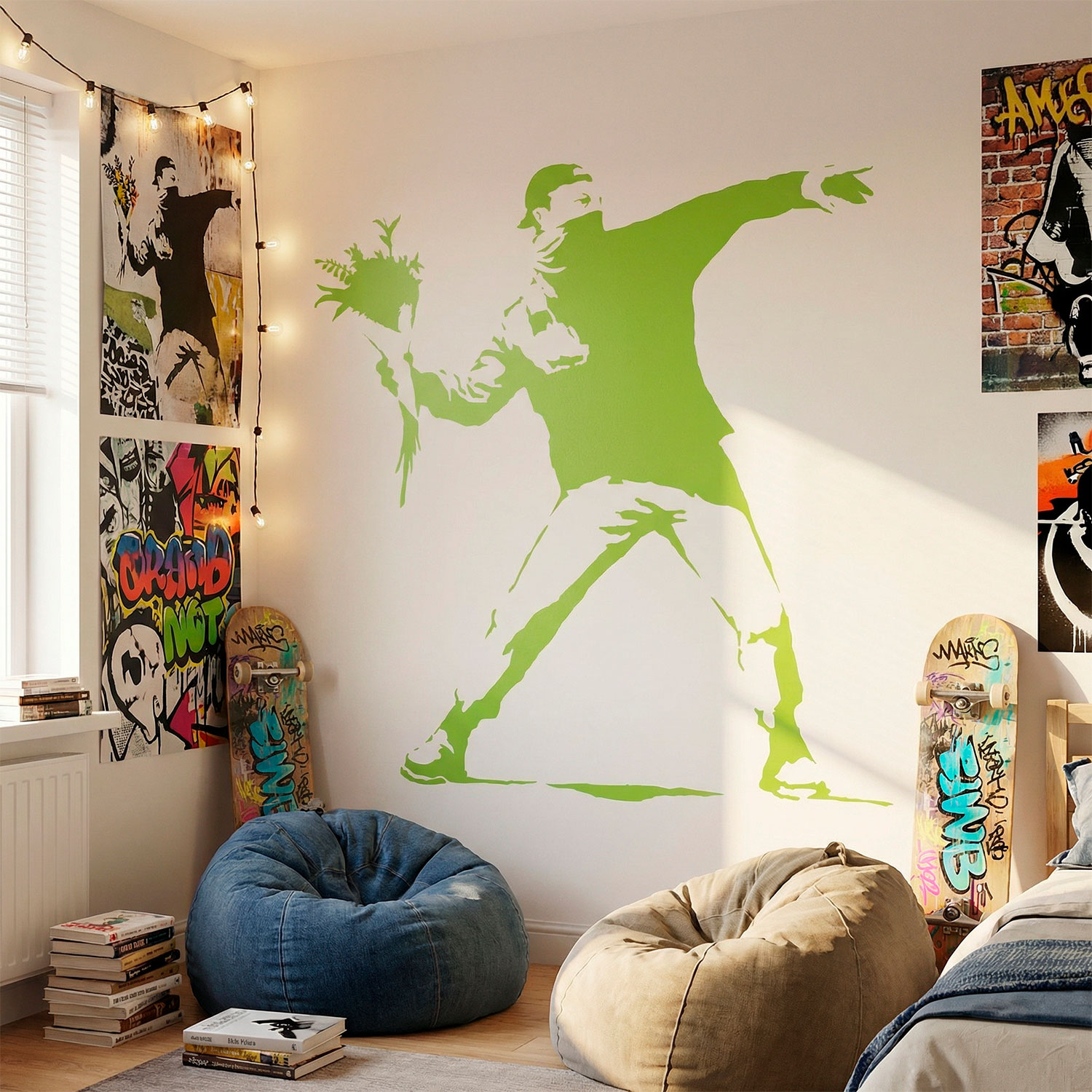 Adesivi Murali: Banksy Fiore protesta Lanciare