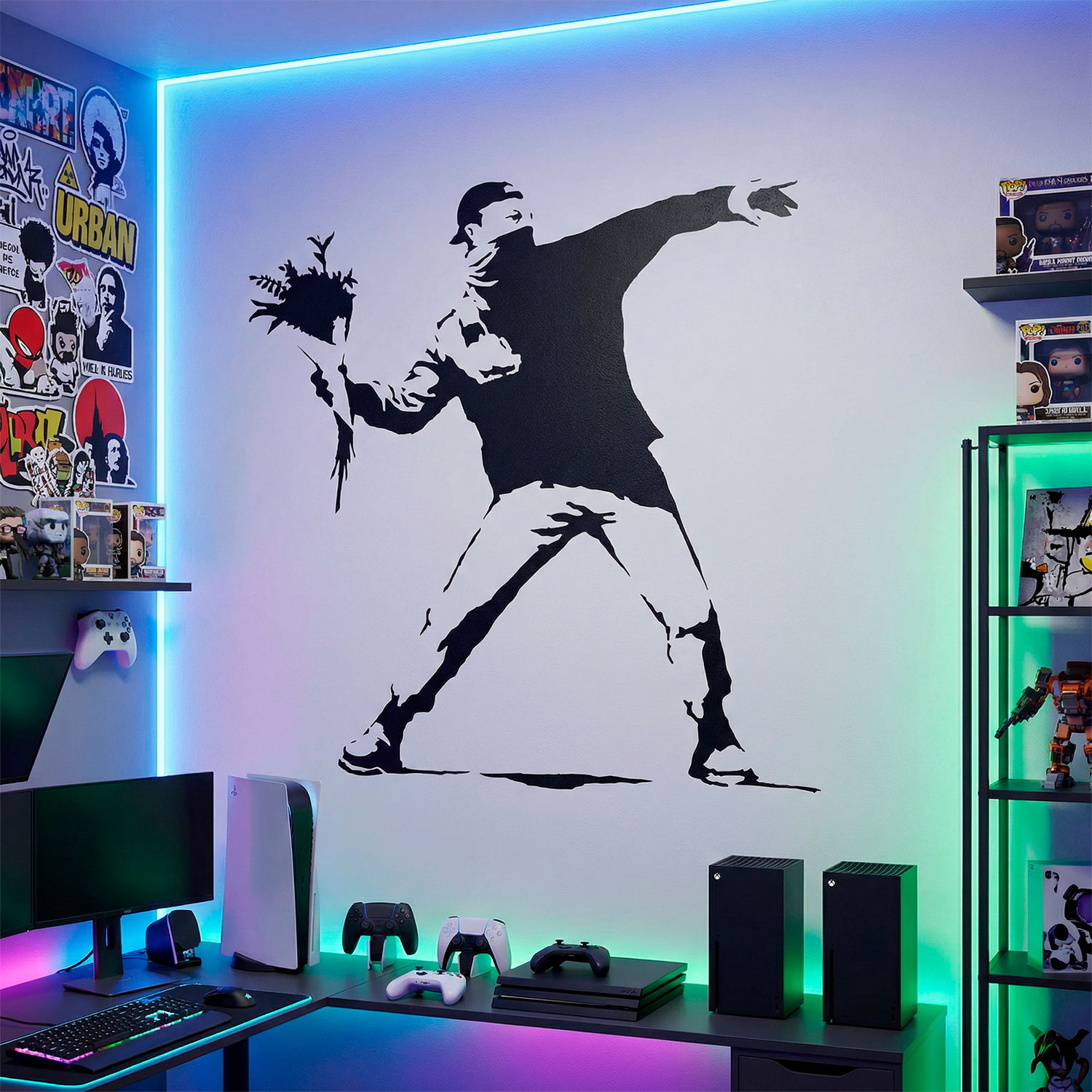 Adesivi Murali: Banksy Fiore protesta Lanciare