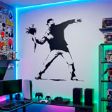 Adesivi Murali: Banksy Fiore protesta Lanciare 24