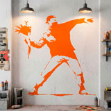 Adesivi Murali: Banksy Fiore protesta Lanciare 6