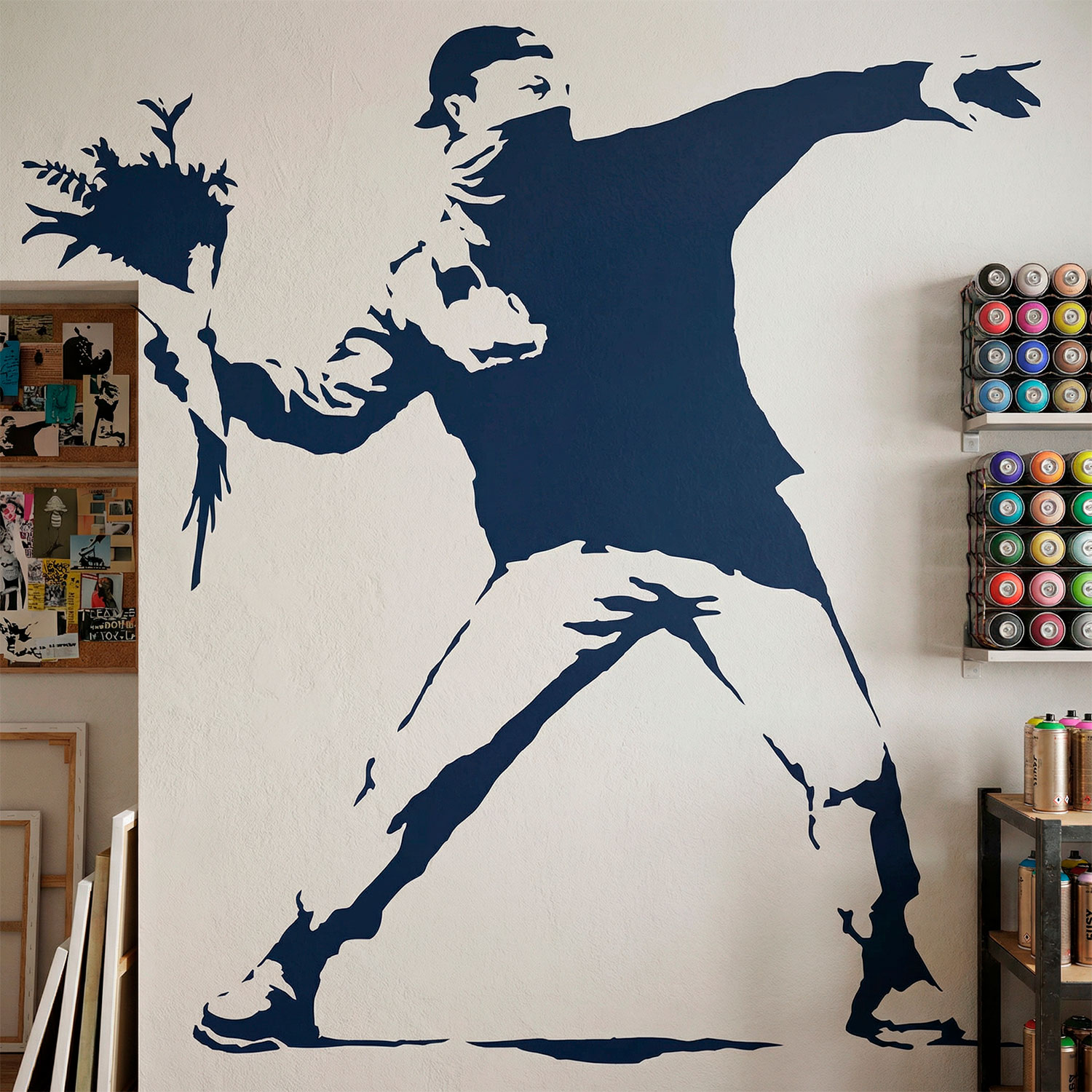 Adesivi Murali: Banksy Fiore protesta Lanciare