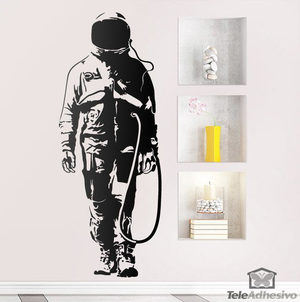 Adesivi Murali: Banksy Graffiti Astronauta