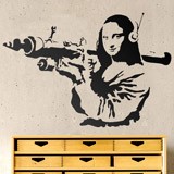 Adesivi Murali: La Gioconda con lanciarazzi - Banksy 2