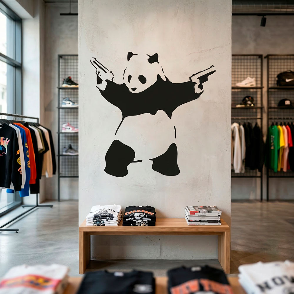 Adesivi Murali: Banksy Panda armato