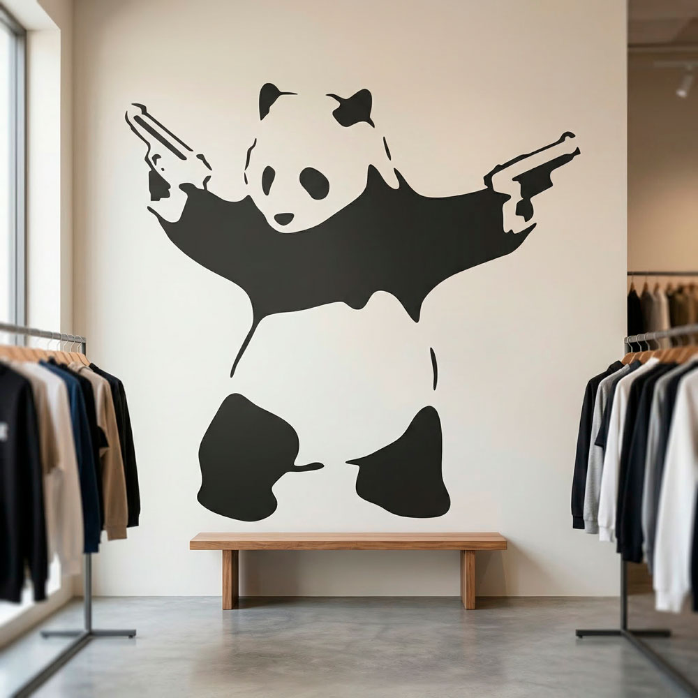 Adesivi Murali: Banksy Panda armato