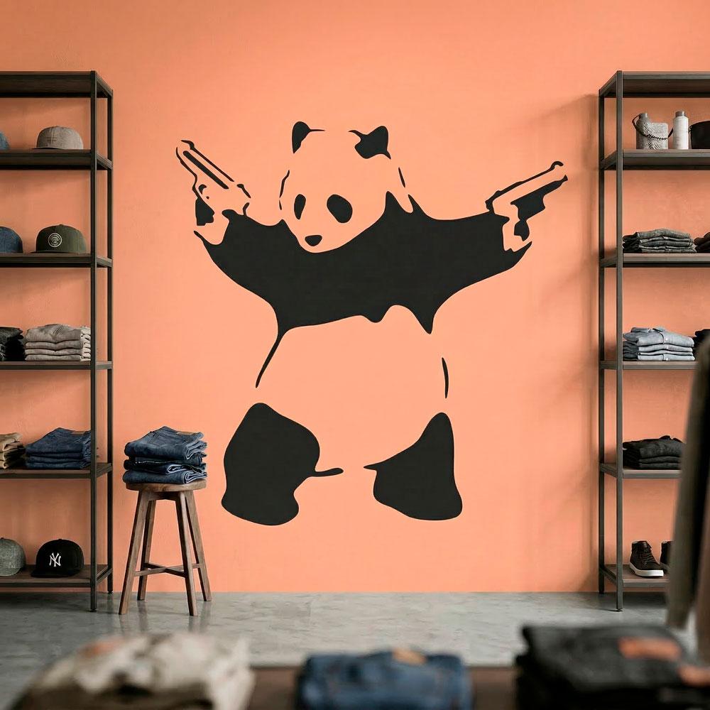 Adesivi Murali: Banksy Panda armato