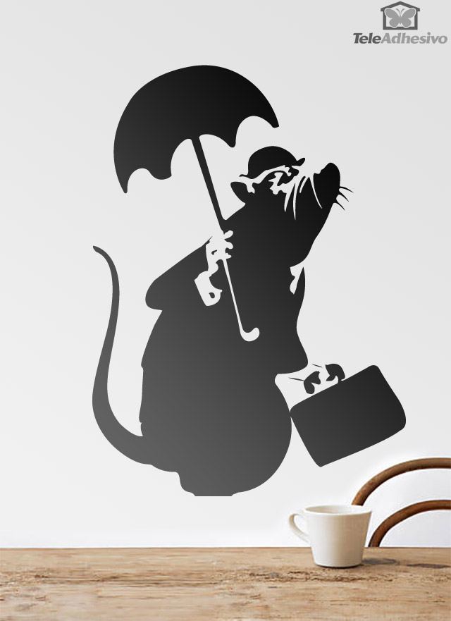 Ratto con l'ombrello di Banksy 2/3