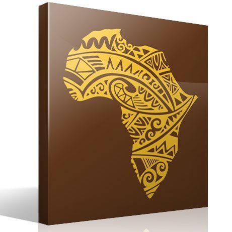 Adesivi Murali: Tatuaggio tribale silhouette Africa