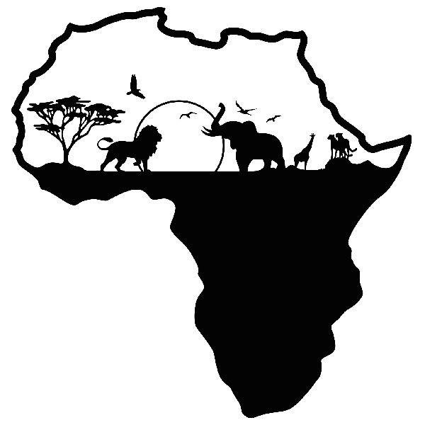 Adesivi Murali: Africa animali silhouette skyline