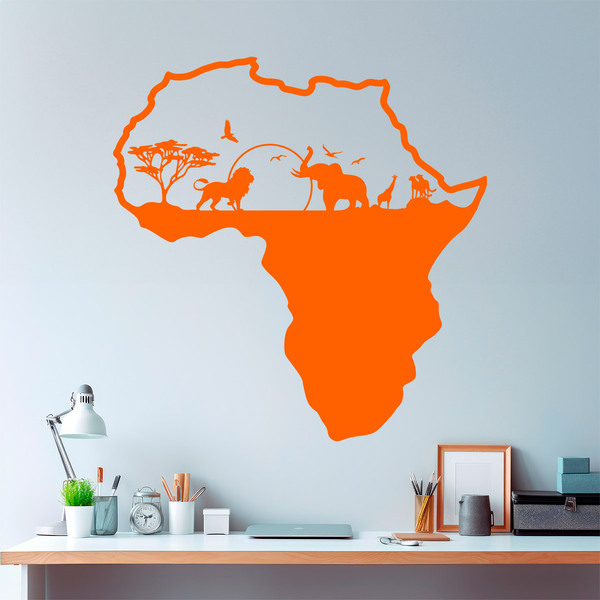 Adesivi Murali: Africa animali silhouette skyline 2