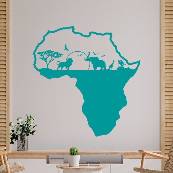 Adesivi Murali: Africa animali silhouette skyline