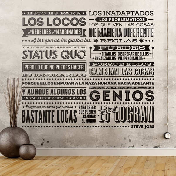 Adesivi Murali: Esto es para los locos... Steve Jobs