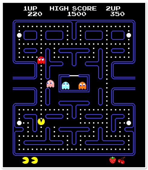 Adesivi Murali: Pac-Man colore del gioco arcade Pac-Man