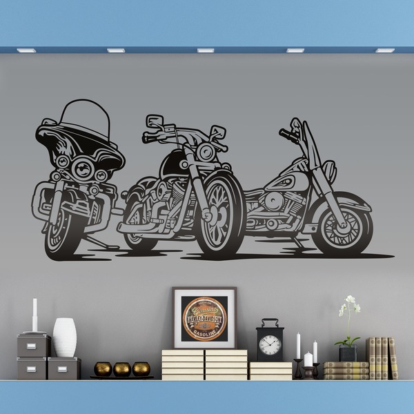 Adesivi Murali: 3 Harley Davidson moto