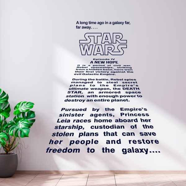 Adesivi Murali: Testo introduttivo di Star Wars