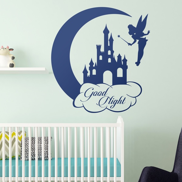 Adesivi per Bambini: Tinkerbell, il Castello e la Luna. Good Night