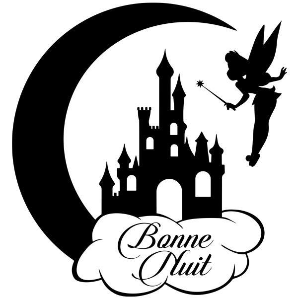 Adesivi per Bambini: Tinkerbell, castello e la luna. Bonne Nuit