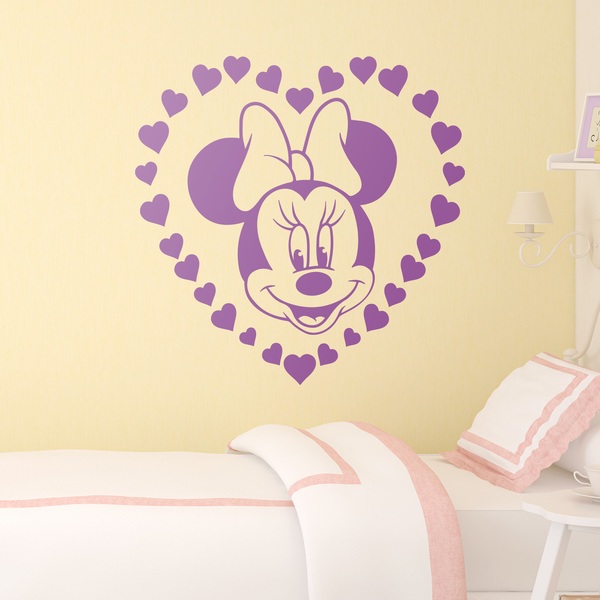 Adesivi Murali Cartoni Wall Stickers Minnie cuori Disney cameretta