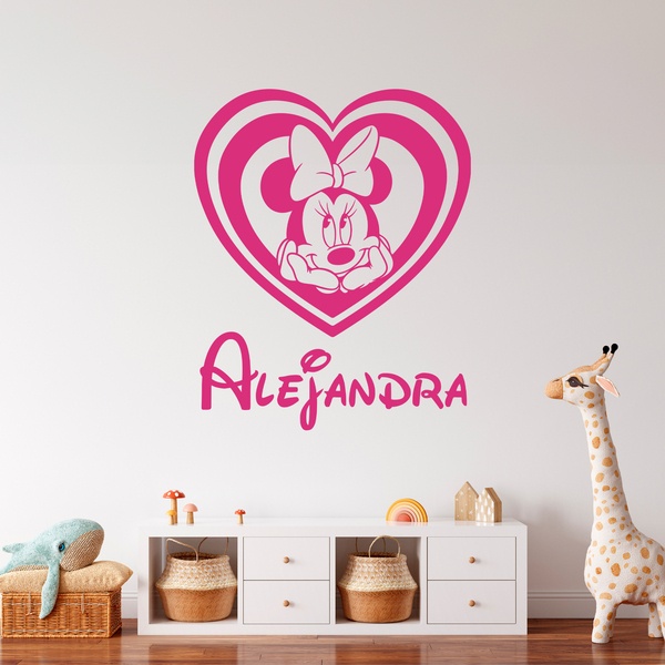 Adesivi per Bambini: Cuore Minnie Mouse personalizzato