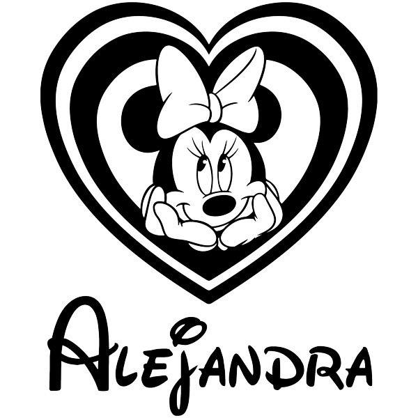 Adesivi per Bambini: Cuore Minnie Mouse personalizzato