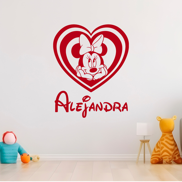 Adesivi per Bambini: Cuore Minnie Mouse personalizzato
