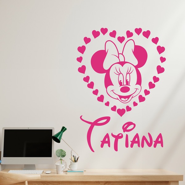 Adesivi per Bambini: Cuore personalizzato di Minnie