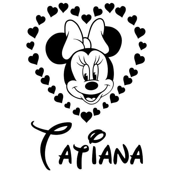 Adesivi per Bambini: Cuore personalizzato di Minnie