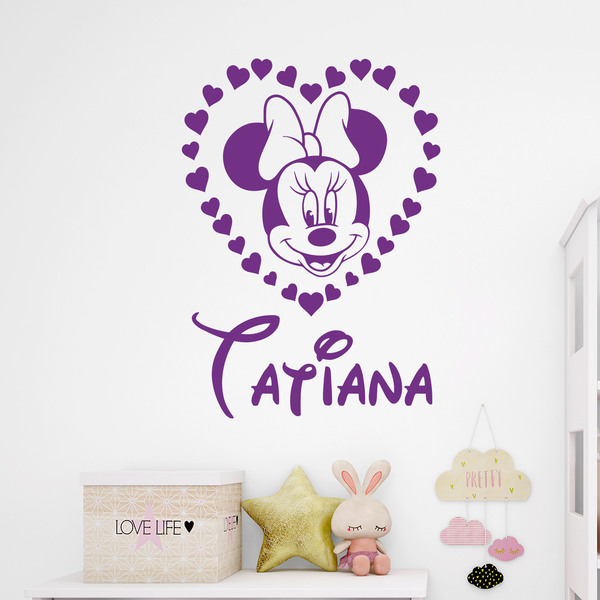 Adesivi per Bambini: Cuore personalizzato di Minnie