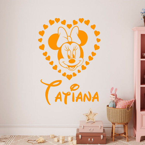 Adesivi per Bambini: Cuore personalizzato di Minnie