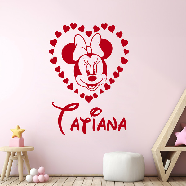 Adesivi per Bambini: Cuore personalizzato di Minnie