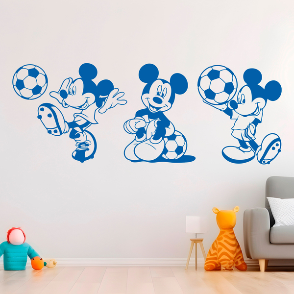 Adesivi per Bambini: Triptych Mickey Mouse Calciatore